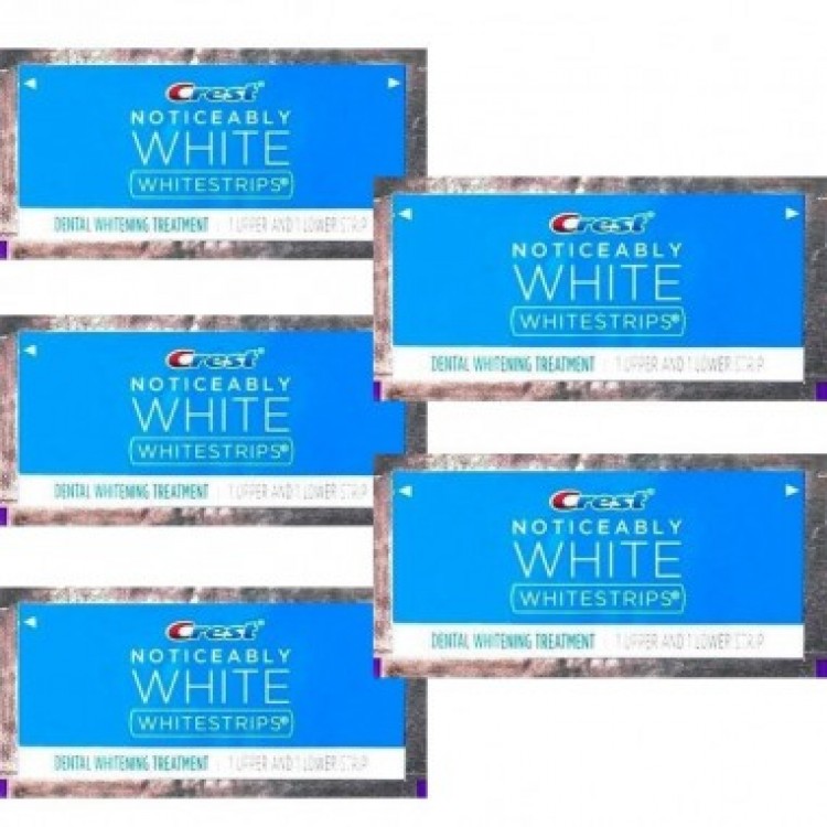 Set 5x Plicuri, Benzi Albirea Dintilor, Crest 3D Whitestrips, Noticeably White, 8% Concentratie Set 5x Plicuri, Benzi Albirea Dintilor, Crest 3D Whitestrips, Noticeably White, 8% Concentratie