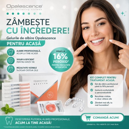 2 Seringi Opalescence Menta 16%  + Gutiere Usor Adaptabile - Gel Albirea Dintilor Acasa 