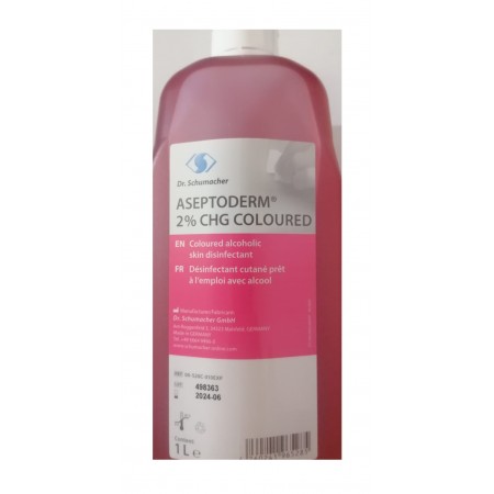 Solutie Alcoolica cu Clorhexidina 2%, Aseptoderm 2% CHG Colorat, pentru Dezinfectia Pielii