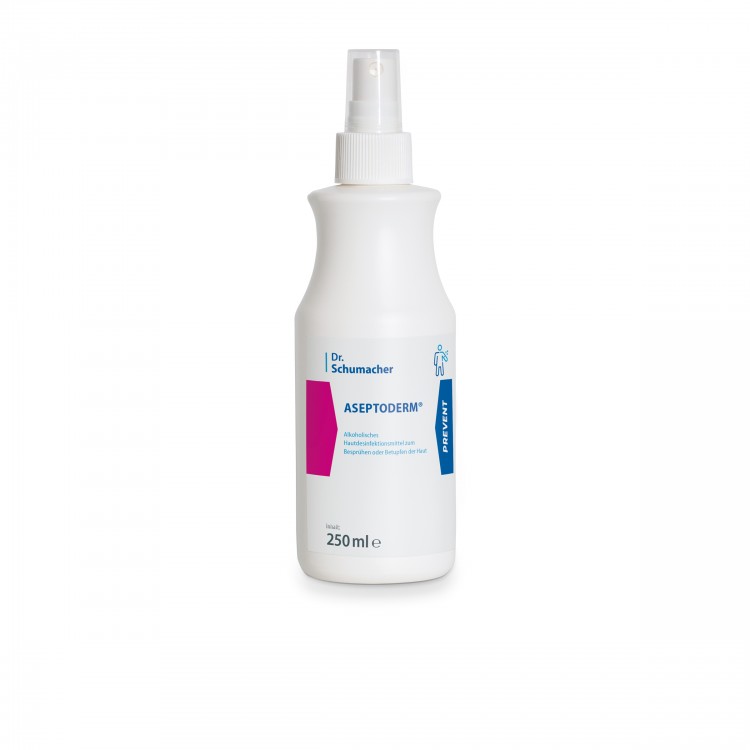Aseptoderm 2% CHG Incolor, Solutie Alcoolica cu Clorhexidina 2%, Dezinfectia Pielii,250ml cu Pulverizator