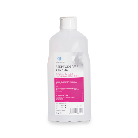 Aseptoderm 2% CHG Incolor, Solutie Alcoolica cu Clorhexidina 2%, pentru Dezinfectia Pielii