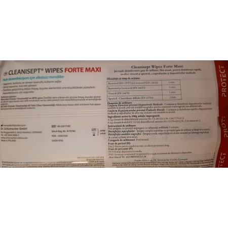 Servetele Dezinfectante Fara Alcool pentru Suprafete, Cleanisept Wipes Forte Maxi, 100buc Servetele Dezinfectante Fara Alcool pentru Suprafete, Cleanisept Wipes Forte Maxi, 100buc