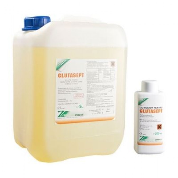 Dezinfectant Instrumentar si Endoscoape - Sterilizare Chimica la Rece(Glutaraldehida 2%) - Glutasept 5L + Activator 200ml